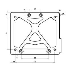Držák SPZ -LAMPA- KUOX