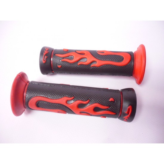 Grips -EU- black with red flames, k.2240