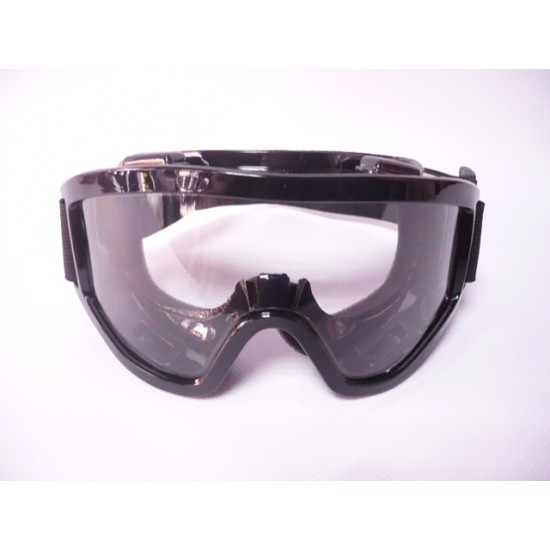 Goggles  -EU- motocross black frame, transparent viewfinder