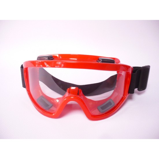 Goggles  -EU- motocross red frame, transparent viewfinder