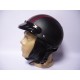 Helmet -EU- black leather with red stripes,universal size, model 2268