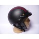 Helmet -EU- black leather with red stripes,universal size, model 2268
