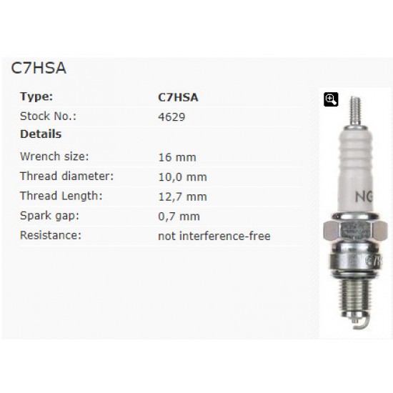 Spark plug -NGK- C7HSA 4629