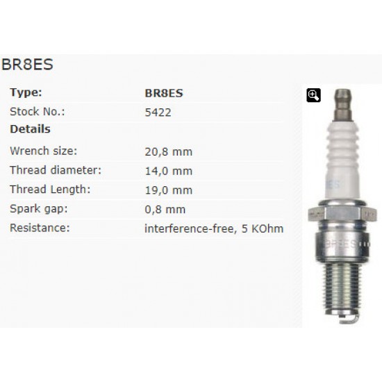 Spark plug -NGK- BR8ES 5422