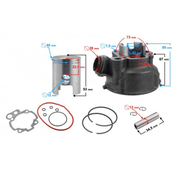 Sada válce -EU- Minarelli AM6 50cc