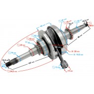 Klikový hřídel -EU- TUNING GY6 (4-taktní) 50cc -80CC (139QMB)