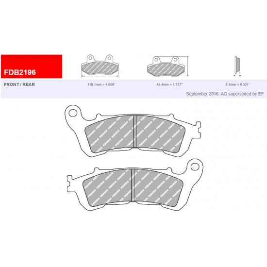 Brzdové destičky -FERODO- FDB2196EF (ECO FRICTION)