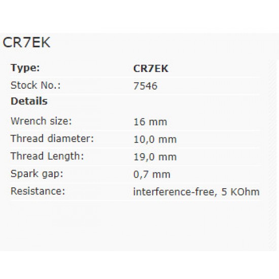 Spark plug -NGK- CR7EK 7546