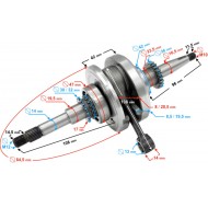 Klikový hřídel -EU- 22 zubů na olejovém čerpadle GY6 (4-taktní) 50 ccm (139QMB)
