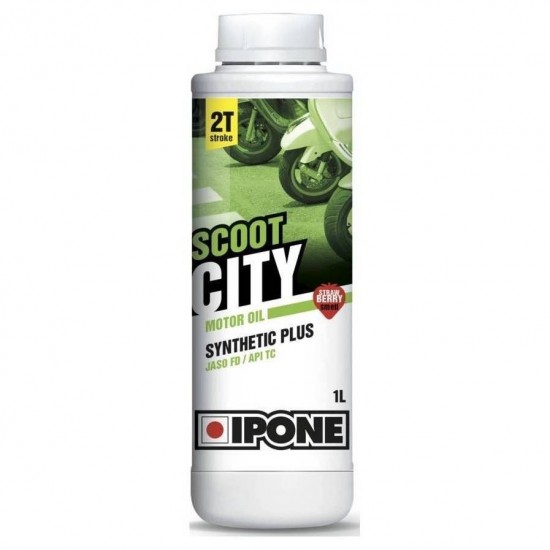 Oil -IPONE- SCOOT CITY STRAWBERRY 2T 1L - WITH STRAWBERRY FLAVOR