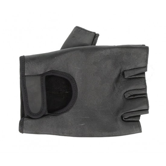 GLOVES -ADRENALINE-black leather, without fingers, size 2XL
