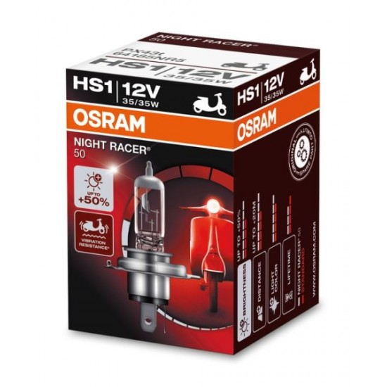 Light bulb -OSRAM- FOR HEADLIGHT PX43t HS1 12V 35/35W NIGHT RACER +50 PERCENT