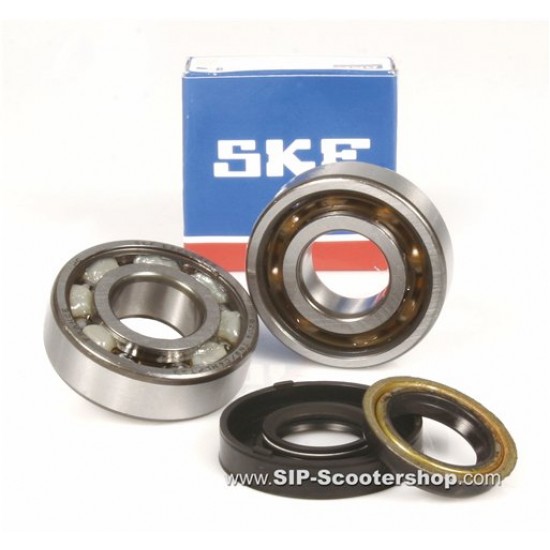 Bearings and seals kit for crankshaft -SKF- C4 Minarelli 50cc - polymer separator