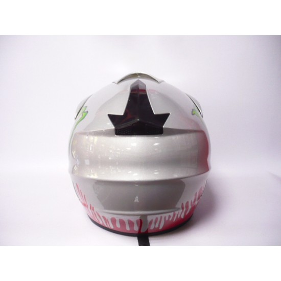 Helmet -EU- Monster cross, gray with red,  S/M, model 2636