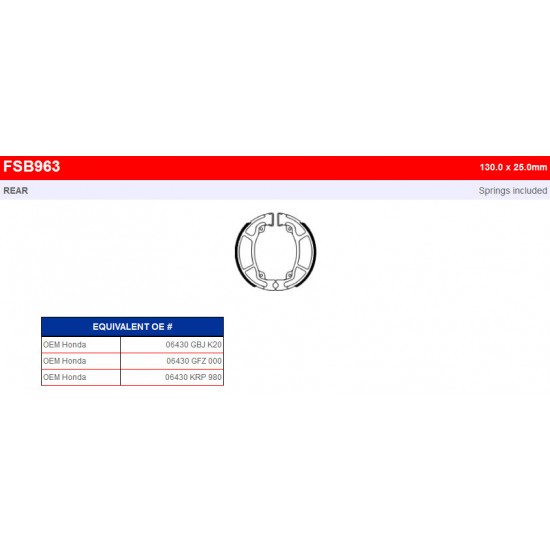 Brzdové pakny -FERODO- FSB963 ECO FRICTION ф= 130х25mm