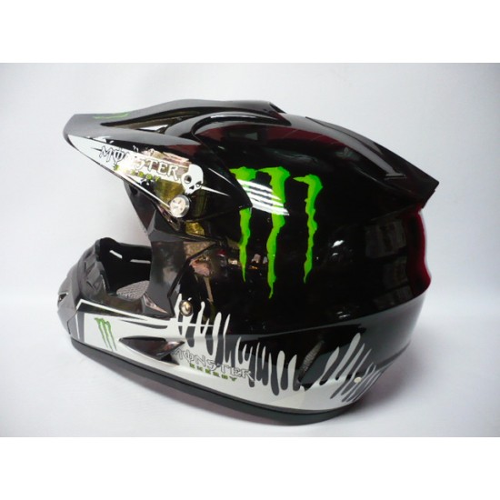 Helmet -EU- Monster cross, black with white, S, model 2886