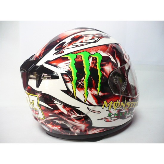 Helmet -S2- Monster white with red, size XL