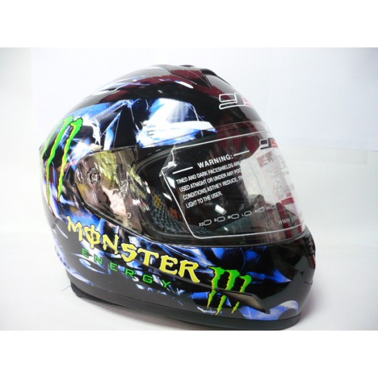 Helmet -S2- Monster black with blue, size L