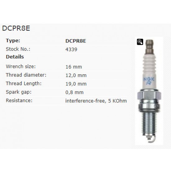 Spark plug -NGK- DCPR8E 4339
