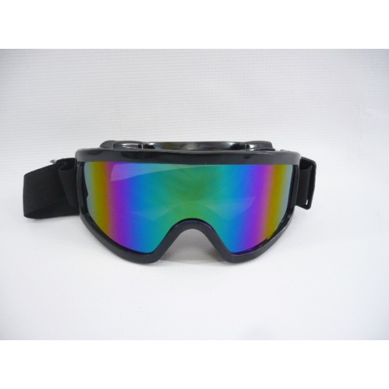 Goggles  -EU- motocross black frame, mirror viewfinder
