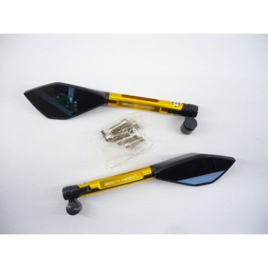 Mirrors kit -EU- bolt-10mm and 8mm RACING STYLE arm-135mm goldish