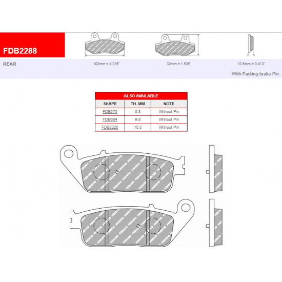 BRAKE PADS -FERODO- FDB2288 (ECO FRICTION) Kymco Xciting 400-500. MYROAD 700