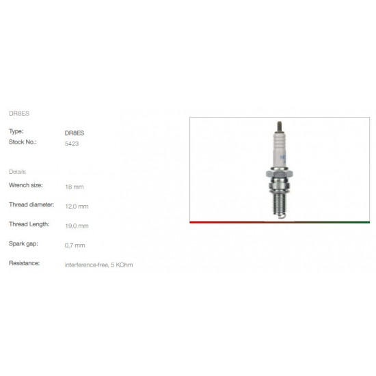 Spark plug -NGK- DR8ES 2204