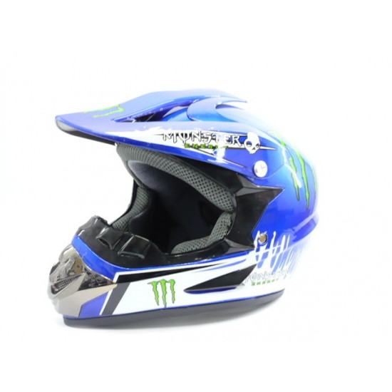 Helmet -EU- Monster cross, blue,  S/M, model 4049