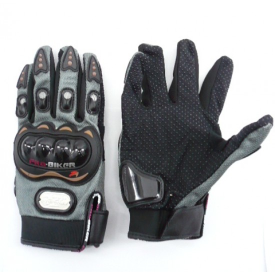 Gloves -PROBIKER- gray with protector, size XL