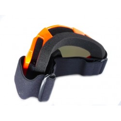 Brýle -EU- motokrosový A23 oranžový rám, zrcadlový hledáček