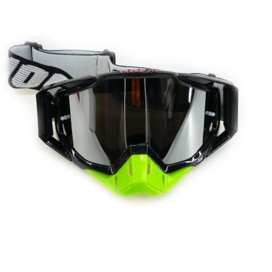 Goggles -100 procent- replaceable viewfinder, black frame, black elastic