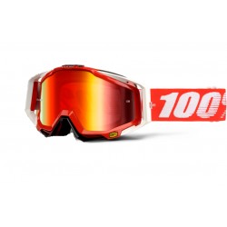 Brýle -100 procent- vyměnitelný hledáček, bílo-červený rám, červený elastický