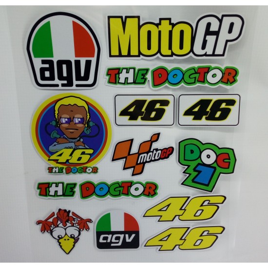 Stickers set -EU- 46, AGV, ROSSI, THE DOCTOR list 270x230