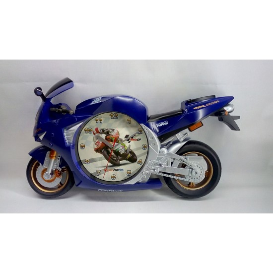 Clock- blue sports bike