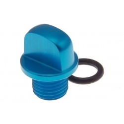 Víčko -STR8- 14mm pro převodový olej Minarelli 50, modrý