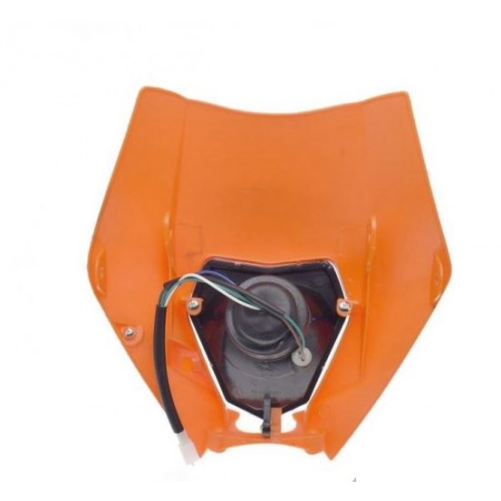 Mask with headlight -EU- universal, 315x300mm, orange KTM DUKE