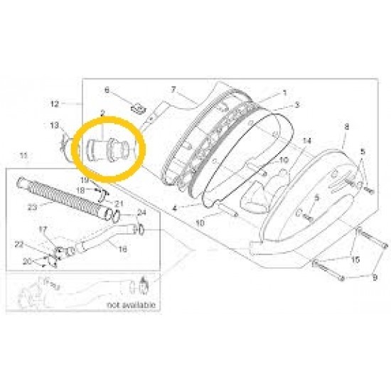 Hadice mezi karburátorem a airboxem -Aprilia ORIGINAL- AP8220587 APRILIA SR 50