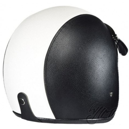 Helmet -AWINA- size S, black/white leather, OPEN FACE, model TN8658 with visor