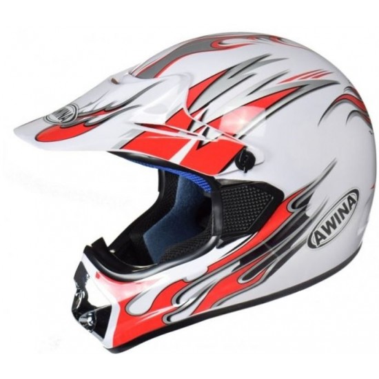 Helmet -AWINA- size XXXS, white,red, MOTOCROSS, model TN8686-30