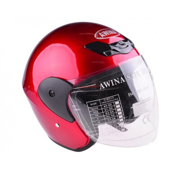 Helmet -AWINA- size XXXS, red, OPEN FACE, model TN-8661