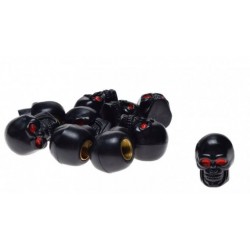 Čepičky ventilků -WM- 1 ks, černá lebka