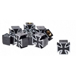 Čepičky ventilků -WM- 1 ks, černý kříž