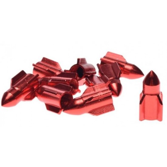 Valve cap -WM- 1 piece, red rocket