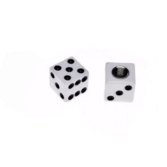 Valve cap -WM- 2 pieces, white dice