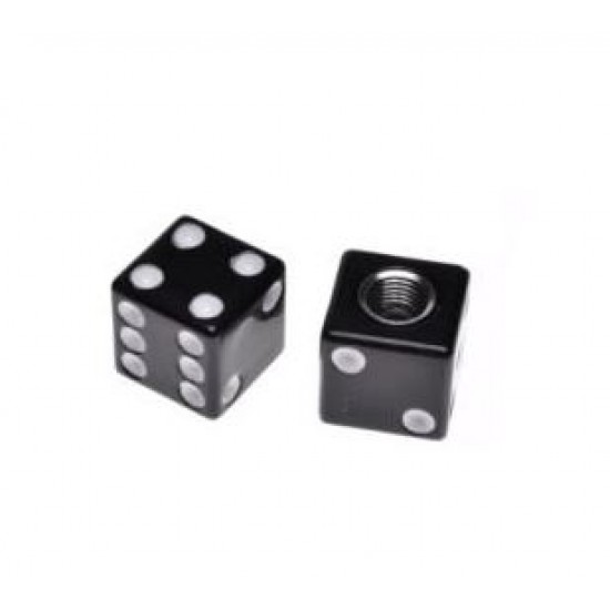 Valve cap -WM- 2 pieces, black dice