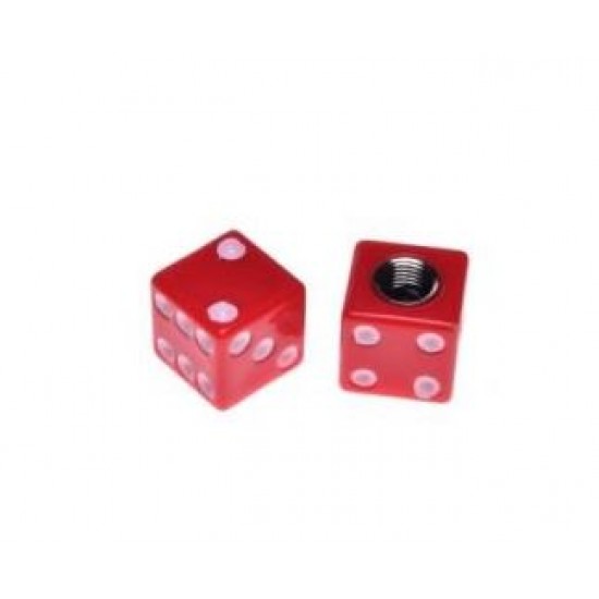 Valve cap -WM- 2 pieces, red dice