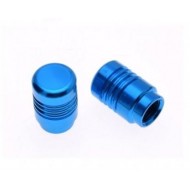 Čepičky ventilků -WM- 2 kusy, hliníková modrá