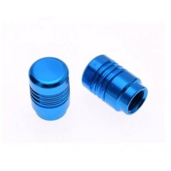 Valve cap -WM- 2 pieces, aluminum blue