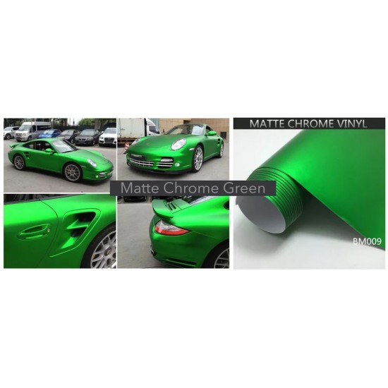 Foil -EU- green ХРОМ МАТ with air ducts 1000x1520mm RAPTOR COLOR