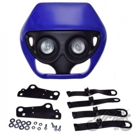 Mask with headlight -EU- universal for motocross, blue, code.5200